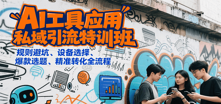 3天速成!AI工具私域引流全攻略,0踩坑高效转化(图1) AI工具应用私域引流特训班、规则避坑、设备选择、爆款选题、精准转化全流程 相关图片-616